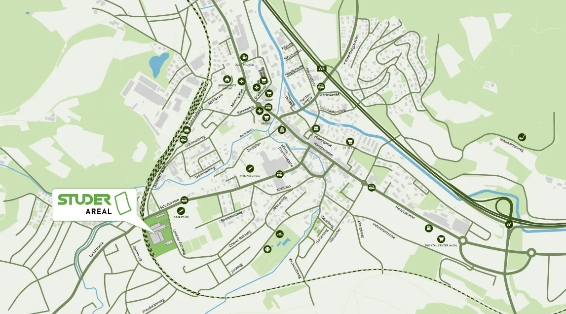 Lageplan Studer Areal Frick